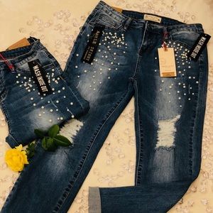 jeans with beads.